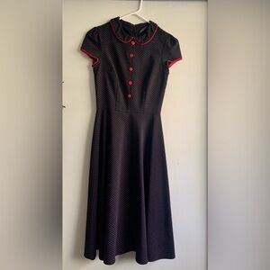 Stop Staring Black Dress with Red Accents